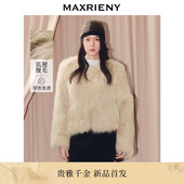 MAXRIENY松绒系穿搭狐狸毛皮草2025冬款 松弛慵懒感气质毛绒外套女