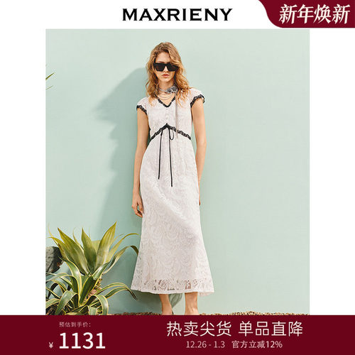 黑色撞色蕾丝	腰间绑带设计