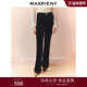 丝绒长裤 显瘦微喇黑色时尚 高腰休闲裤 MAXRIENY法式 高级感25秋款