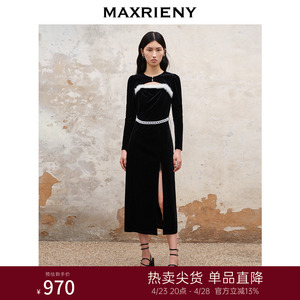 连衣裙丝绒复古MaxRieny