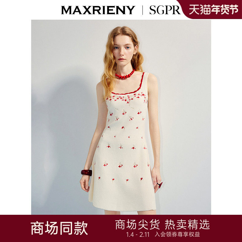 【SGPR】优雅度假连衣裙25夏法式复古无袖a摆针织裙,女装/女士精品,连衣裙,淘宝优惠券,粉丝福利购,淘宝优惠卷