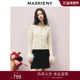 MAXRIENY肌理感羊驼毛混纺针织外套26春款 毛边针织长袖 上衣女