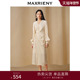 MAXRIENY法式 复古连衣裙钻石绒围裹绑带松弛感裙子