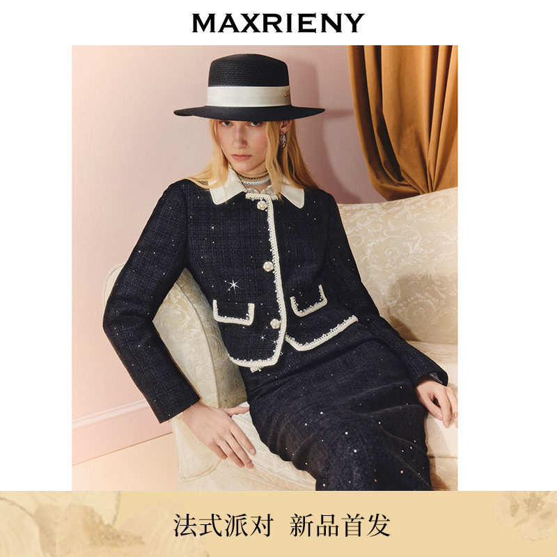 小香风花纱外套千金miu系穿搭