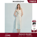 MAXRIENY精致复古连衣裙端庄小白裙小黑裙收褶飘带小众设计感礼裙
