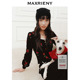 MAXRIENY玫瑰绣花花边针织衫 节庆穿搭新年红 上衣女 商场同款