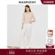 修身 新款 双层荷叶边上衣毛衣 2026年春季 MAXRIENY浅藕粉色针织衫