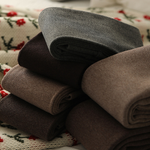 日系平纹美拉德薄绒打底裤女秋冬季加绒加厚棉哑光棕色连裤袜保暖