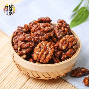 华味亨100g琥珀核桃仁糖衣包裹微甜休闲办公室娱乐小零食