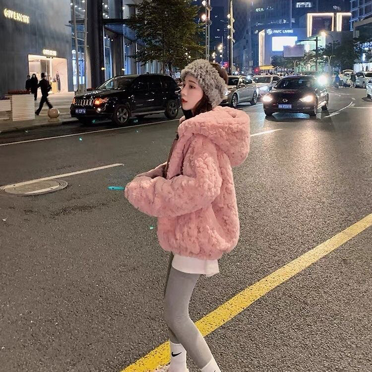 秋冬新款女装外套皮草显瘦时尚毛毛外套女毛绒加厚大衣羊羔绒外套