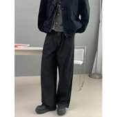 裤 深灰色上班通勤西装 男宽松休闲长裤 24line老钱风垂感阔腿裤