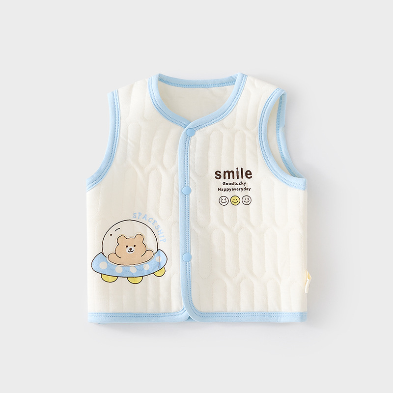 婴儿保暖马甲秋冬季宝宝夹棉背心儿童坎肩马夹新生儿纯棉护肚上衣