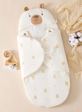 包被初生婴儿防惊跳睡袋350克加厚夹棉宝宝抱被新生儿襁褓防踢被