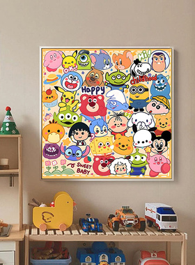 卡通动漫十字绣2025新款线绣客厅手工刺绣简约现代餐厅卧室儿童房