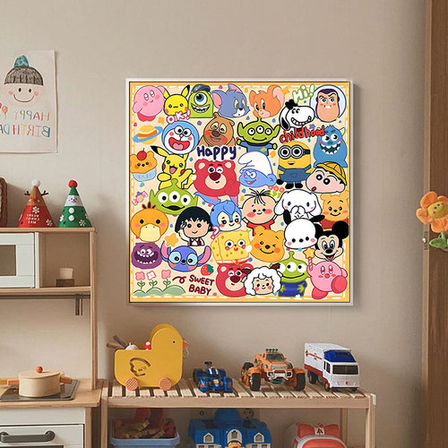 卡通动漫十字绣2025新款线绣客厅手工刺绣简约现代餐厅卧室儿童房