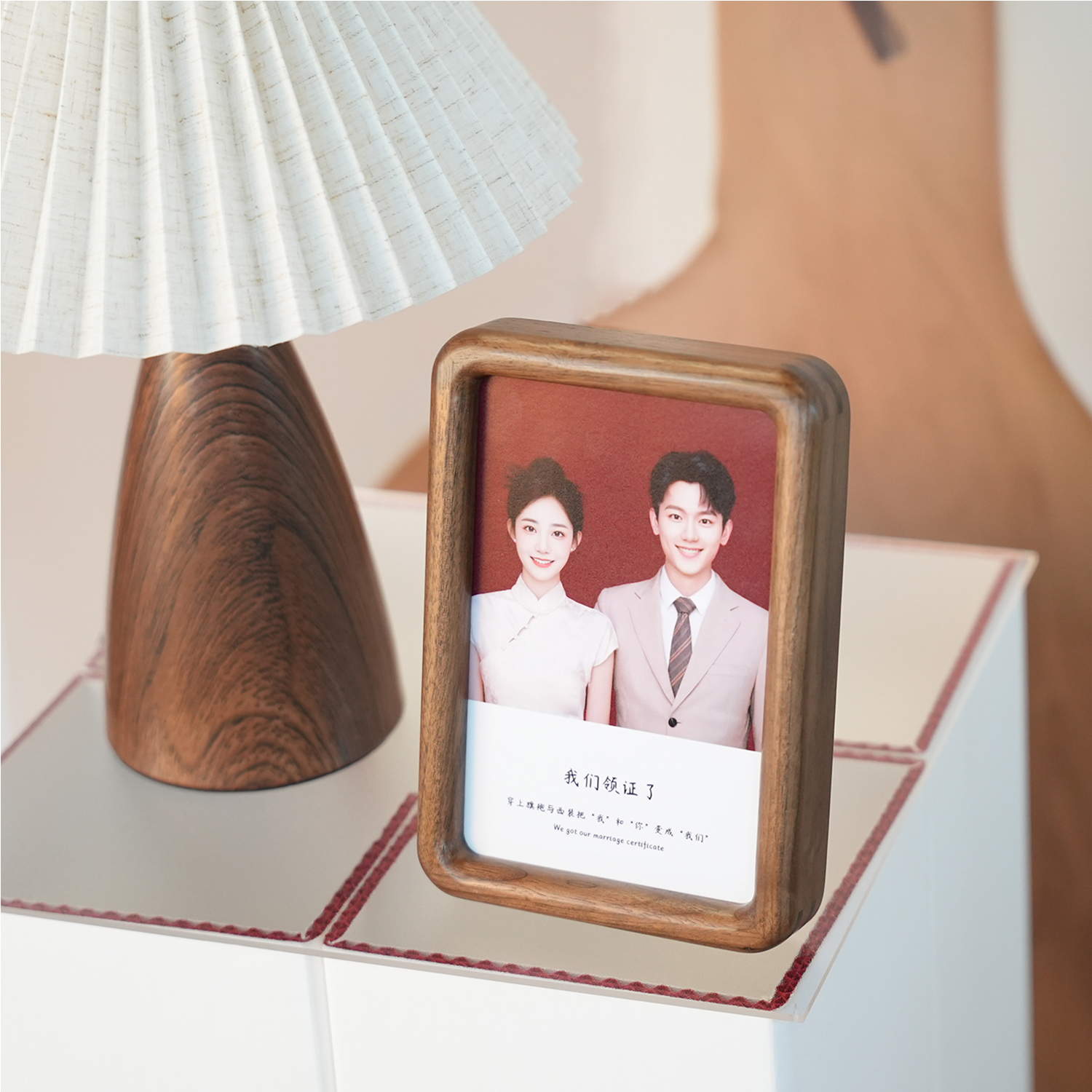 DIY实木相框6寸摆台结婚登记照情侣宝宝儿童婚纱照定制纪念日礼物
