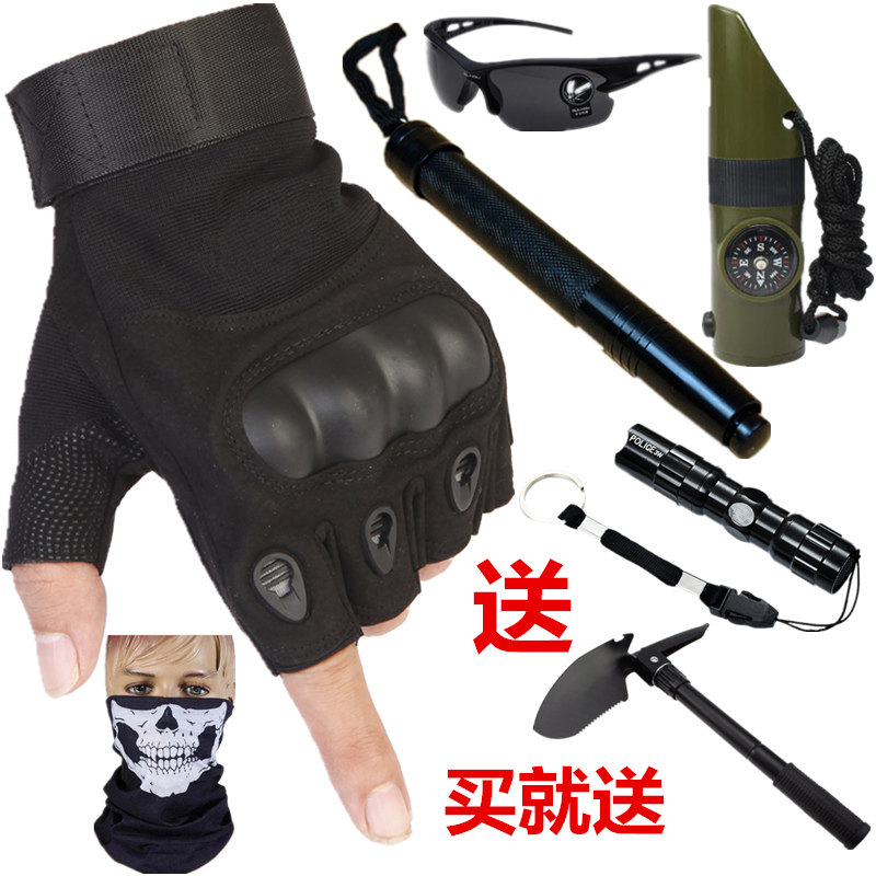 俄罗斯战术半指打架战斗吃鸡夏防滑健身骑行张起灵同款半截军手套