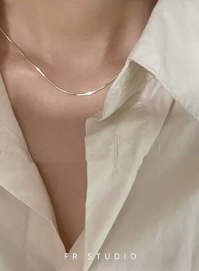 黑帮少爷apo同款925纯银蛇骨链 0.8MM八角链 颈链简约裸链 基础款