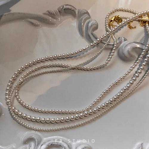 珍珠项链女款2024新款长极细珍珠
