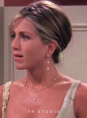 老友记瑞秋同款天然淡水珍珠耳环925纯银长款耳坠轻奢气质