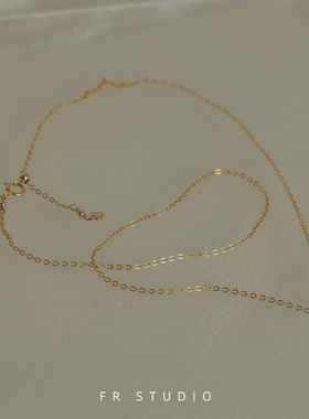 进口14k注金包金素链女