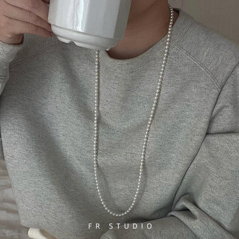秋冬高级长款施家珍珠项链