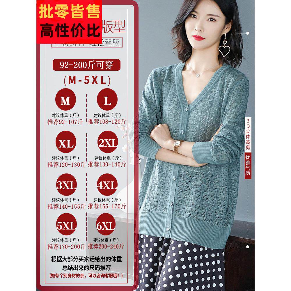 mm夏季大码外胖搭冰丝针开织防晒外空调UYN衫女薄款桑蚕丝镂空披