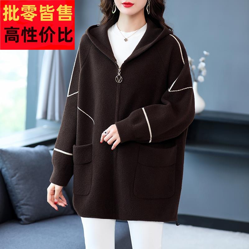 加肥加大码女装秋冬高贵上衣中长款双面羊绒大衣中年妈妈毛呢外套