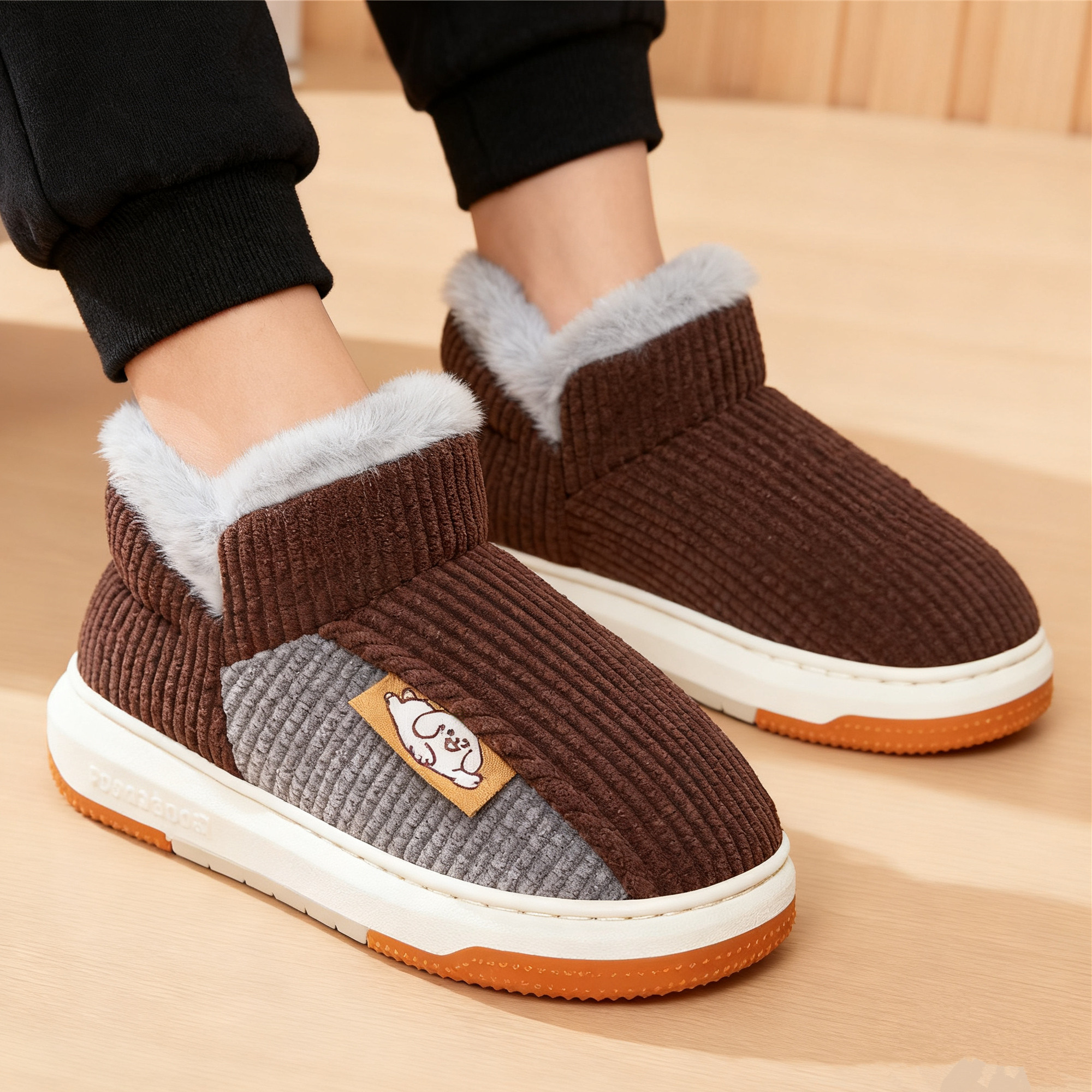 棉拖鞋男女冬季包跟厚底防滑加绒保暖拖鞋室内家居用月子棉鞋外穿,居家布艺,居家棉拖/棉鞋,淘宝优惠券,粉丝福利购,淘宝优惠卷