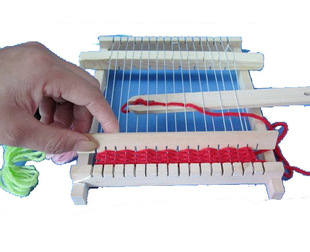 小号儿童木制手工织布机 DIY毛线编织女孩礼物 幼儿园区角玩具