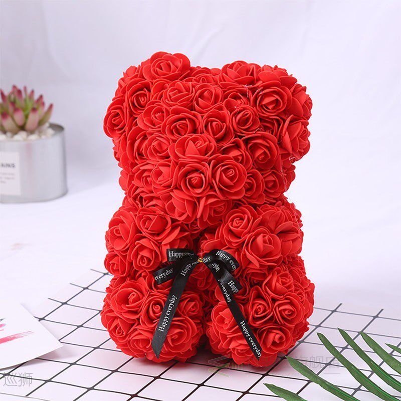 25cm valentine rose bear heart flower gift for girlfriend bi