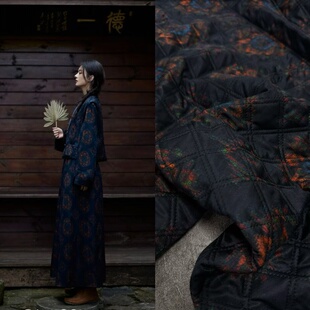 秋冬颖宝同款真丝丝棉加桑蚕丝絮片绗缝面料马甲外套蚕丝服装布料