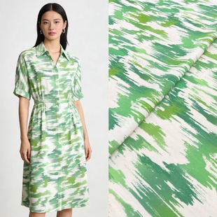 面料 半裙桑蚕丝服装 新品 高定真丝弹力双绉布料油画风连衣裙衬衫