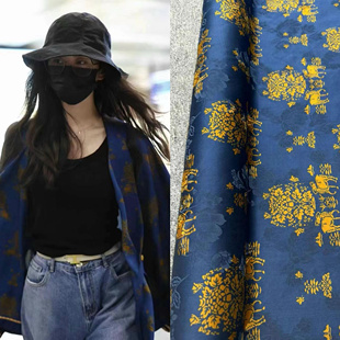 三羊开泰刘诗诗同款真丝透孔花罗红云纱面料旗袍外套马甲蚕丝布料