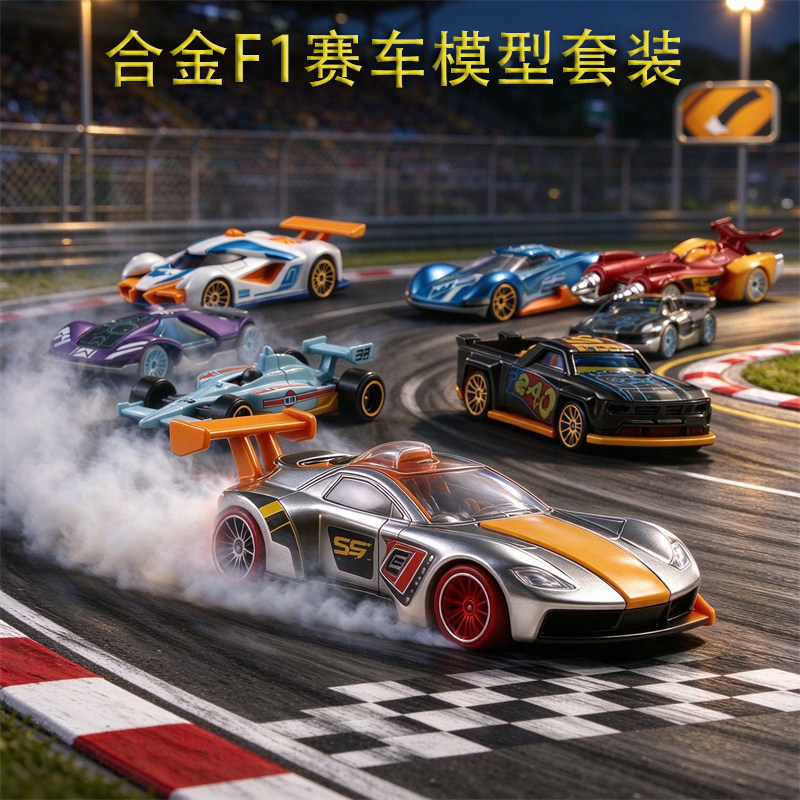 F1赛车车模合金仿真玩具车惯性滑行套装迷你口袋车滑行玩具收藏车