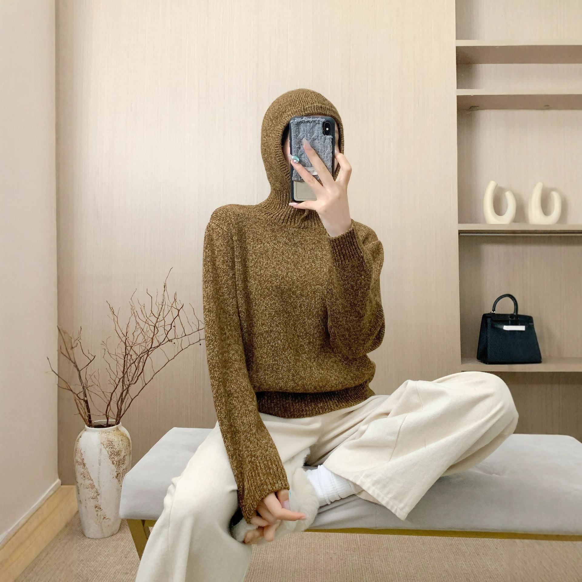 园园美衣秋冬连帽卫衣羊毛衫女加