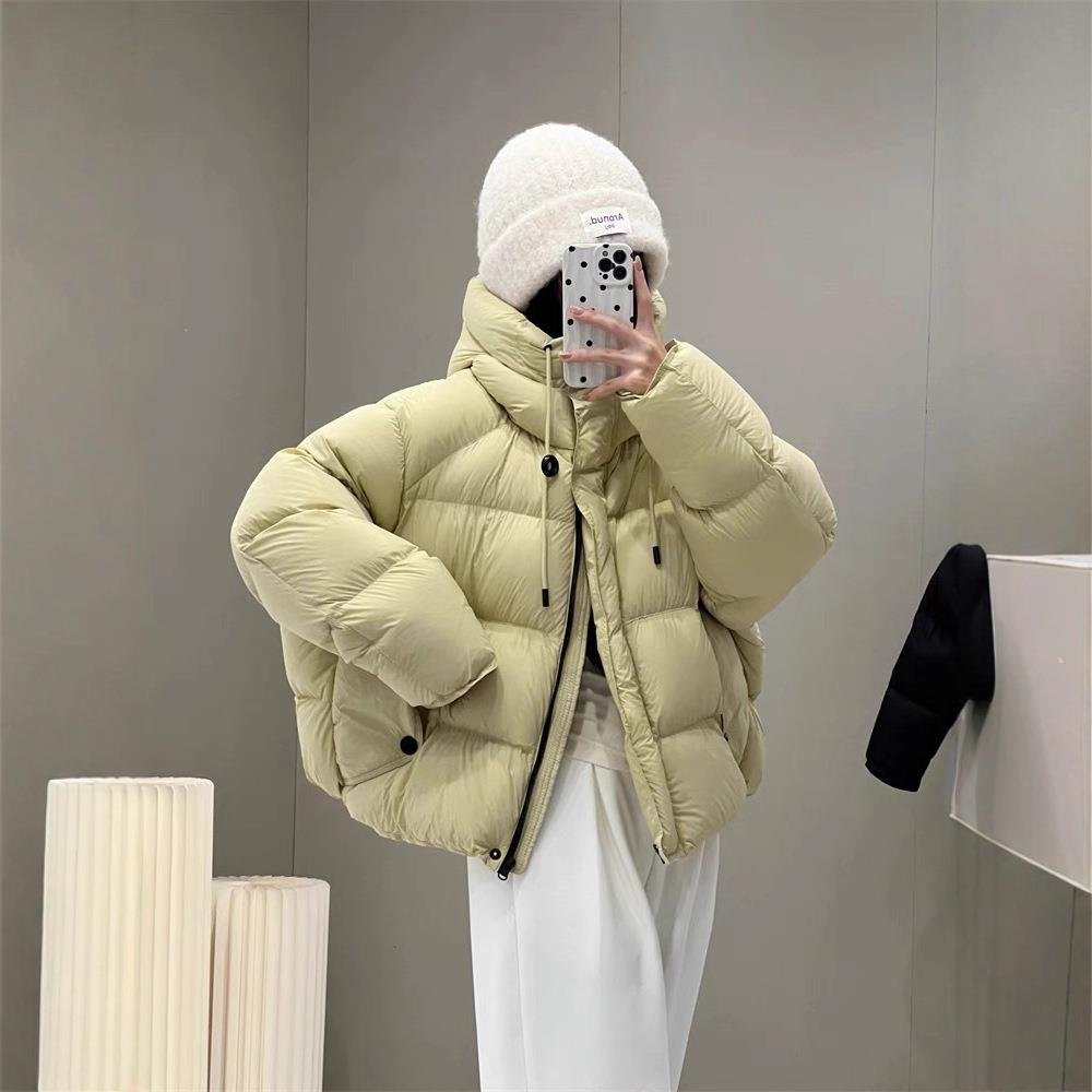 园园美衣韩版连帽加厚羽绒棉服女短款2025加厚泡芙感轻暖减龄糖果