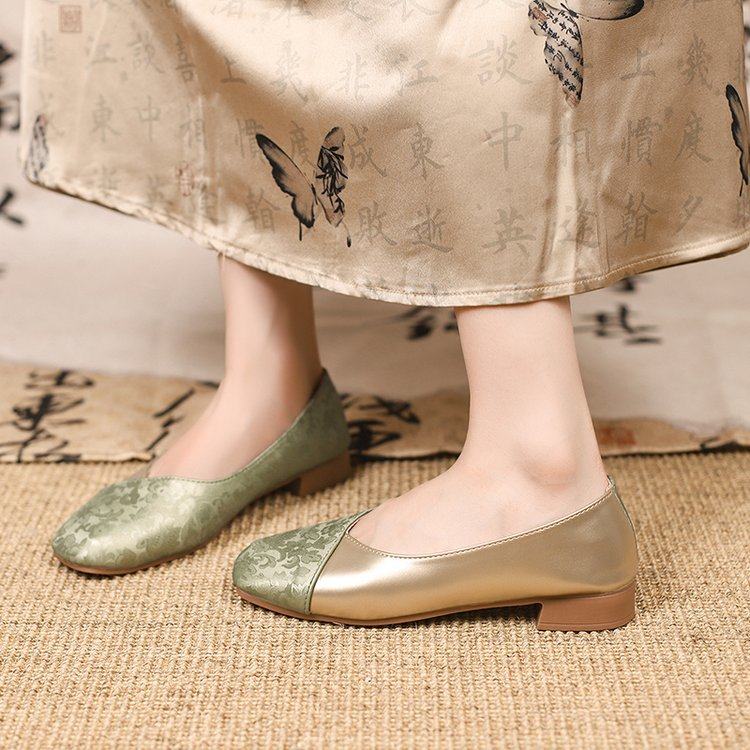 法式单鞋女方头夏季2024新款浅口平底鞋女套脚懒人鞋仙女风豆豆鞋,女鞋,休闲凉鞋,淘宝优惠券,粉丝福利购,淘宝优惠卷