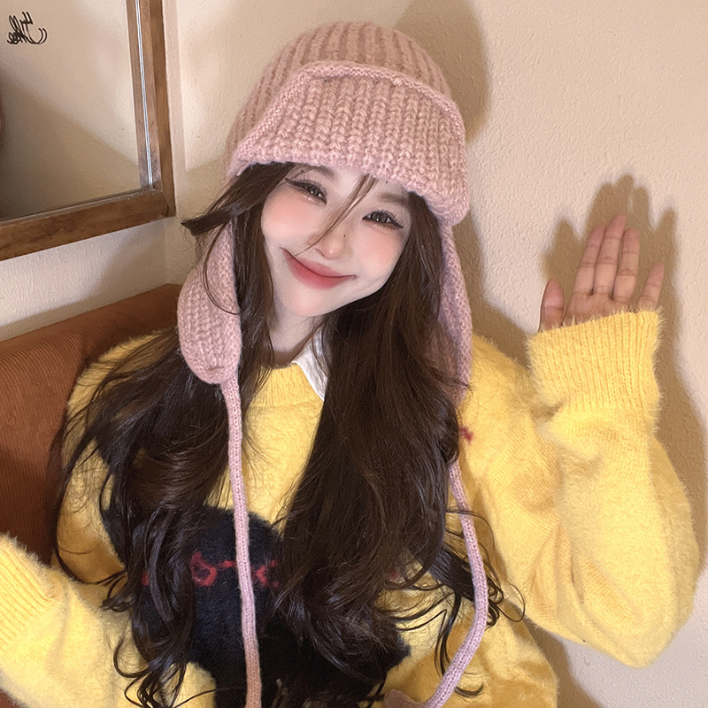 手工针织毛线帽子女秋冬