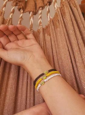 ins原创纯色玻璃串珠学生小手链