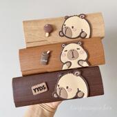 卡皮巴拉可爱卡通学生便携近视框架眼镜盒墨镜盒太阳镜收纳盒新款