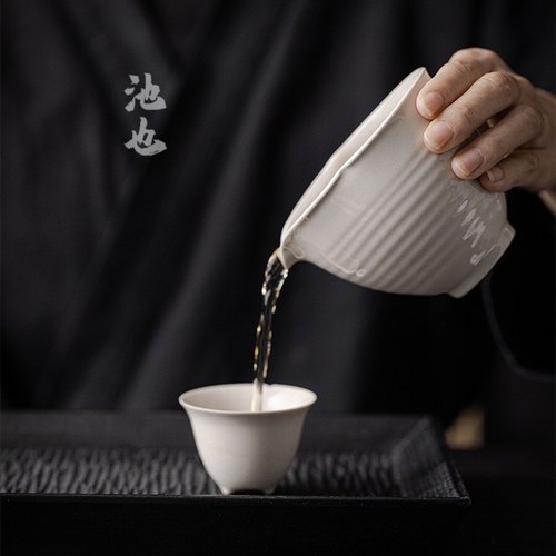 池也陶瓷手工草木灰公道杯匀杯中式家用复古分茶器茶海葫芦公杯