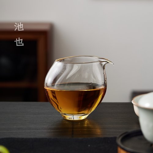 池也高硼硅玻璃耐热飞鸟公道杯手工吹制透明分茶杯匀杯茶器茶具
