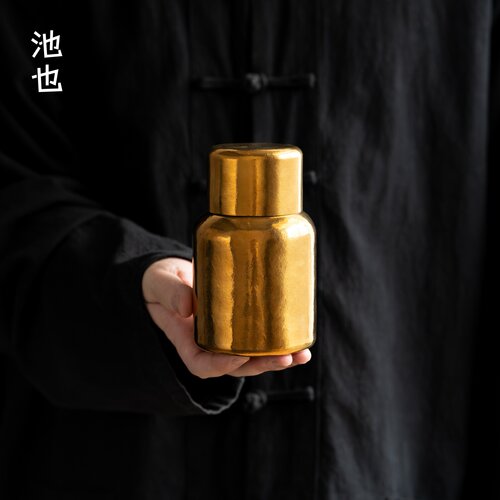 池也纯钛保温杯焖泡茶水杯高档双层保温外出送礼盒高端便携闷泡杯