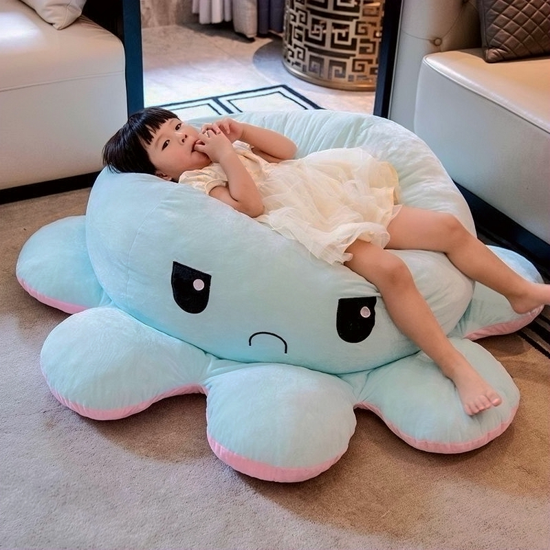 翻转大章鱼公仔娃娃可戴头套八爪鱼双面换脸玩偶女生睡觉生日礼物