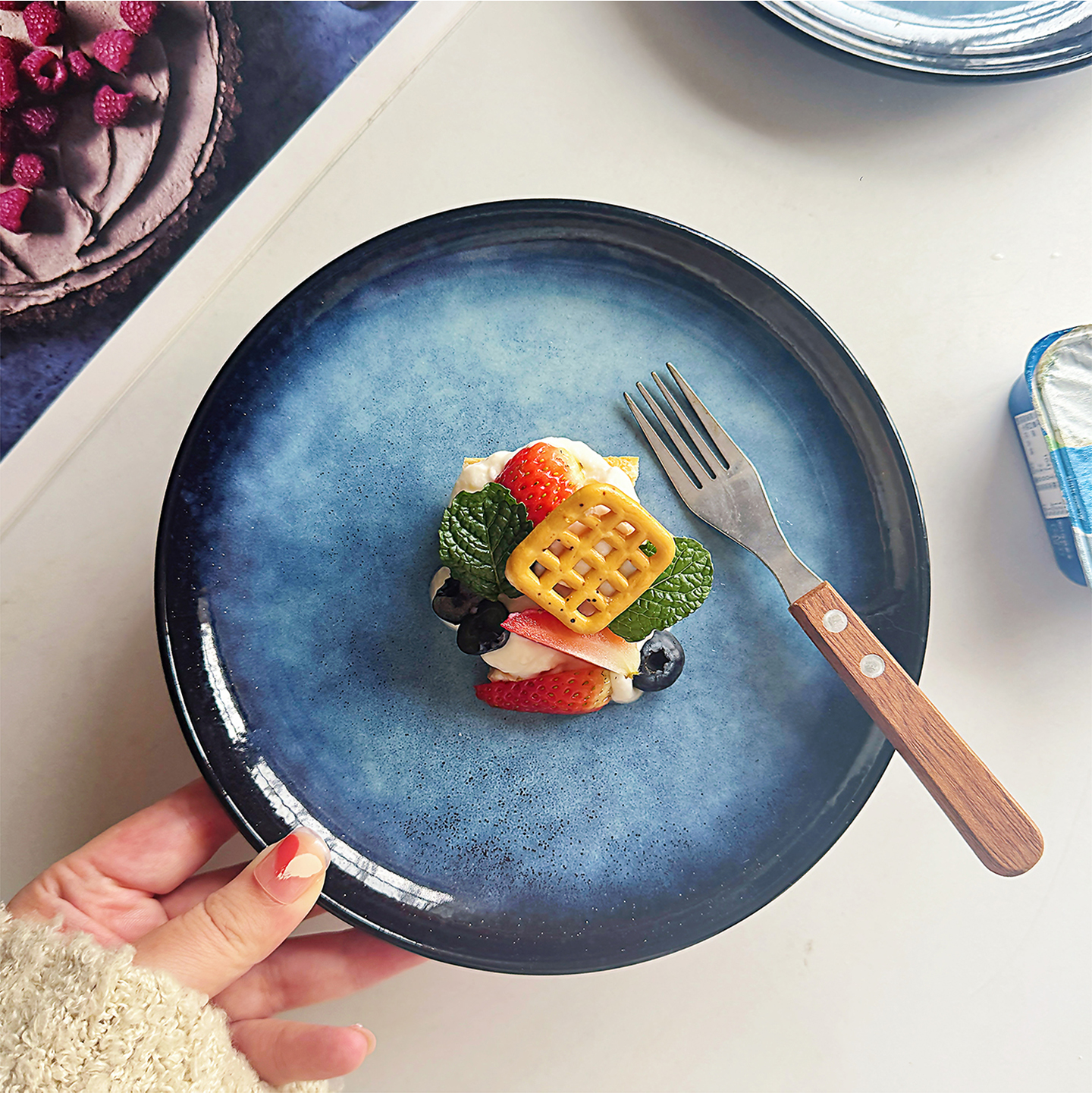 高级感复古美式西餐盘甜品盘