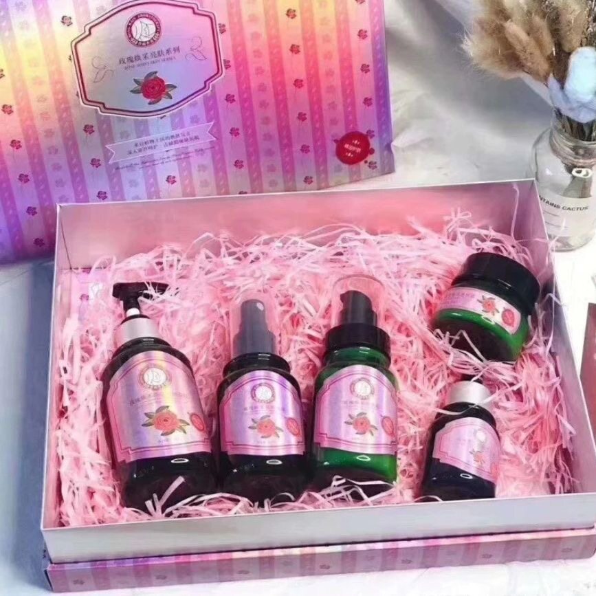金丝玉帛香雨玫瑰焕彩亮肤纯露精华液面霜洁面乳液补水保亮肤色