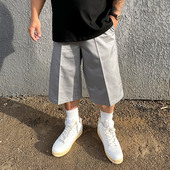 短裤 核爆炸美式 七分西装 休闲工装 奇卡诺西海岸宽松直筒半脱浆男士