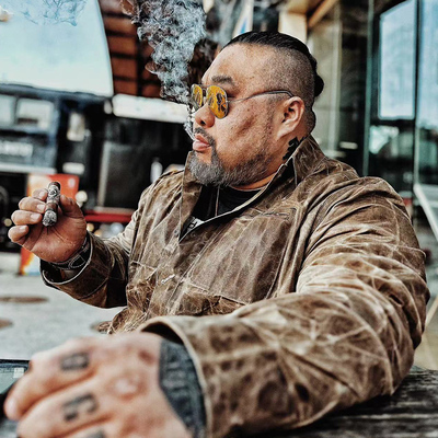 核爆炸巴恩风古着大码油蜡夹克