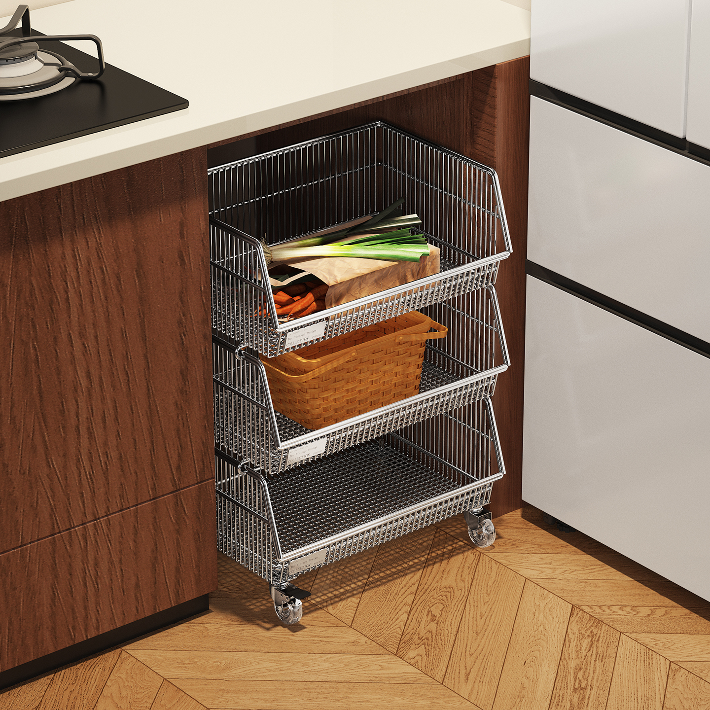 a生厨房果蔬置物架橱柜下菜篮子